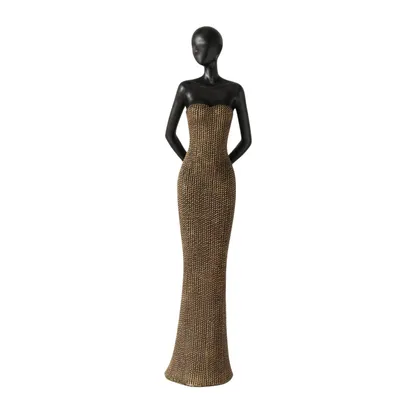Produktbild von Deko Figur Meruhna – Stilvolle Frauenfigur in Braun und Schwarz Höhe 79cm