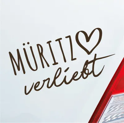 Produktbild von Auto Aufkleber Müritz verliebt Herz See Sea Liebe Car 19x10 cm Braun Sticker Heckscheibenaufkleber