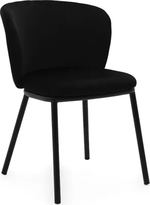 Produktbild von NEW HOME Stuhl BARI Esszimmerstuhl gepolsterter Wohnzimmerstuhl mit Steppung - schwarz - moderne Samt Velour Möbel
