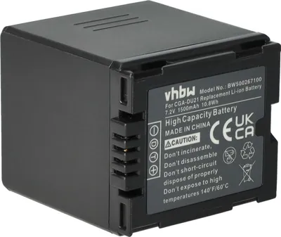 Produktbild von vhbw Akku kompatibel mit Panasonic PV-GS120, PV-GS70, PV-GS50, PV-GS55, PV-GS50S, VDR-D100, PV-GS200 Videokamera Camcorder (1500 mAh, 7,2 V, Li-Ion)