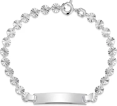 Produktbild von MATERIA by Matthias Wagner Kinder Gravur Armband personalisiert Silber 925 rhodiniert Rosetten diamantiert 16cm SA-57