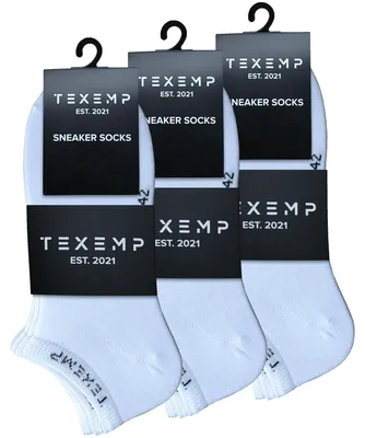 Produktbild von TEXEMP Sneaker Socken Damen & Herren 10 Paar Baumwolle Freizeit Sport Kurz | B215 - 39-42 - Weiß - 15er Pack