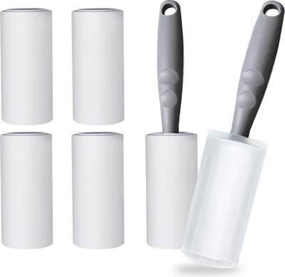 Produktbild von Fusselrolle zum Abreißen – 2 Stück (mit einer Papierrolle) + 4 Stück 10 cm Papierrolle (50 Abrisse)