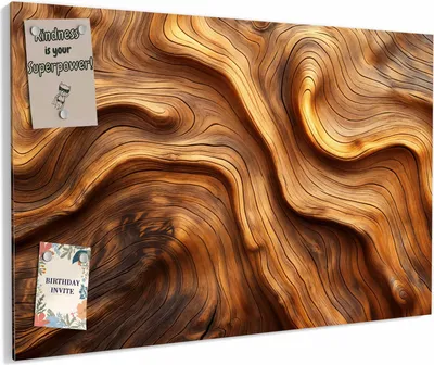 Produktbild von Magnettafel 60x40cm magnetisch & beschreibbar Metall-Board - Holzstruktur