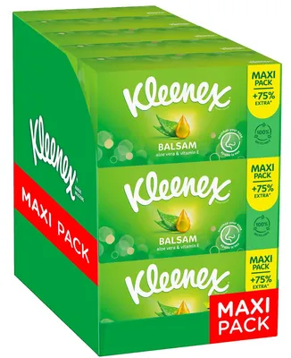 Obrázok produktu pre KLEENEX, balzamové vreckovky, veľké balenie x112, 3-vrstvové, biele, bez vône, kartón