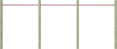 Produktbild von vidaXL Turnstangen 3 Stk. 125 cm Stahl Rot