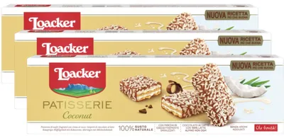 Produktbild von Loacker Gran Pasticceria Coconut Waffeln mit Kokoscreme 100g 3er Pack