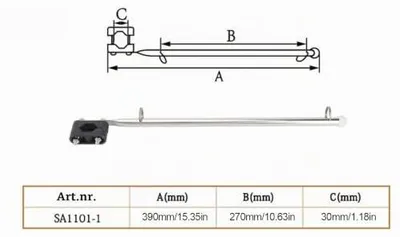 Produktbild von Bootsflaggenmast - Verstellbarer Flaggenmast aus Edelstahl - 390mm/15.35 Zoll