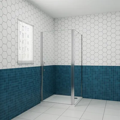 Produktbild von 80x70cm 195cm 6mm Eckeinstieg Eckdusche Drehtür Duschkabine Nano Glastür