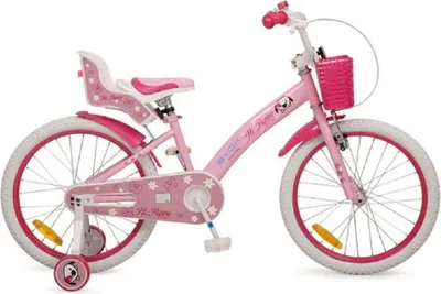 Produktbild von Byox Kinderfahrrad 20 Zoll Puppy, Stützräder, Frontkorb, Puppensitz ab 6 Jahre