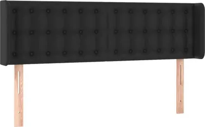 Produktbild von vidaXL Kopfteil mit Ohren Schwarz 147x16x78/88 cm Kunstleder