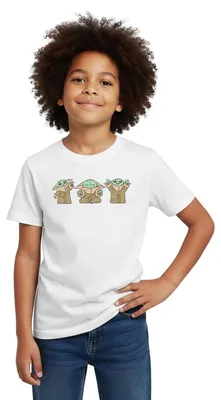Produktbild von Star Wars: Mandalorian Grogu Posen Kinder T-Shirt, 122/128 (7-8 Jahre), Weiß