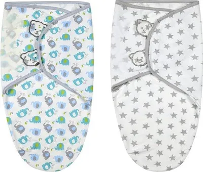 Productafbeelding van Unyqoos® Pucksack 2-delige set – Puckdoek van 100% katoen, verstelbare klittenbandsluiting, slaapzak voor pasgeborenen 0-3 maanden (geschikt voor 4-6 maanden, 6-8 kg)