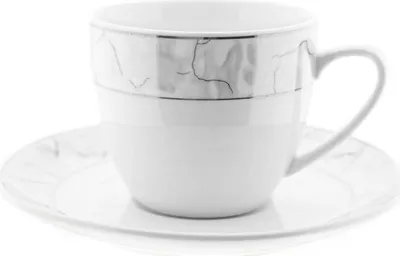 Produktbild von Weissberg Kaffeetassen-Set 12-teilig mit Marmor Optik - 175 ml aus Porzellan