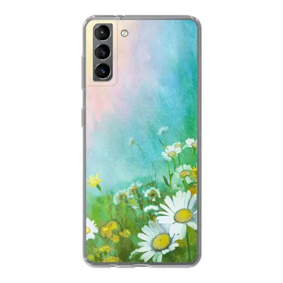 Produktbild von MuchoWow® Handyhülle Schutzhülle Hülle für Samsung Galaxy S21 Plus Gänseblümchen - Sonne - Sommer Silikon Softcase Handy Hülle - Handy-Tasche