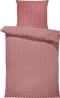 Produktbild von Jersey Bettwäsche kuschelig Weiche Baumwolle Bettbezüge mit Reißverschluss, Größe:135x200 cm, Farbe:Zickzack rot