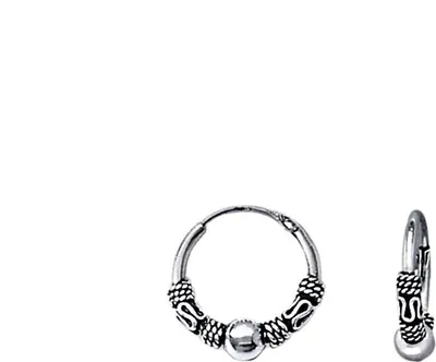 Produktbild von 925 Silber Paar Ohrringe Keltische Creole Gothic Celtic Ohrpiercing 14mm 5039