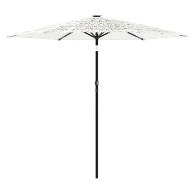 Image de vidaXL Parasol avec mât en acier blanc 223x223x213 cm