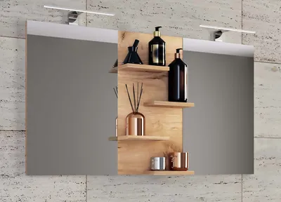 Produktbild von VCM Badspiegel rahmenlos | Wandspiegel mit Ablagefächer | modernes Design | Maße ca. H. 59 x 112 cm x T. 12 cm | Wandspiegel – Budasi