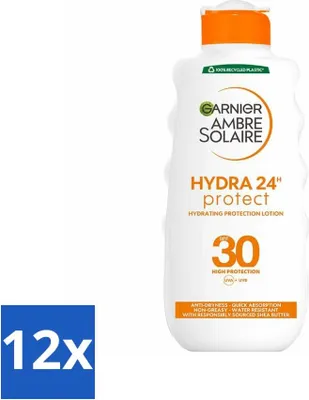 Produktbild von Garnier - Ambre Solaire - Feuchtigkeitsspendende Sonnenschutzmilch - LSF 30 - 200 ml - Vorteilspack - 12 Stücke