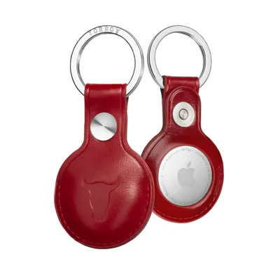Produktbild von AirTag-Schlüsselanhänger Leder - Rot