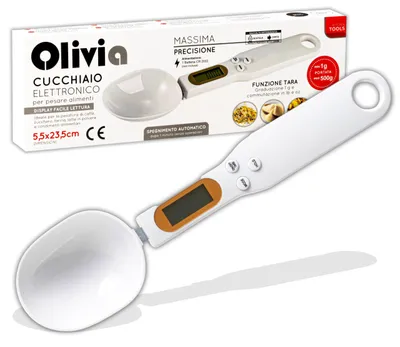 Digitale Löffelwaage 1–500 g, elektronisch, mit Display, Dosierlöffel
