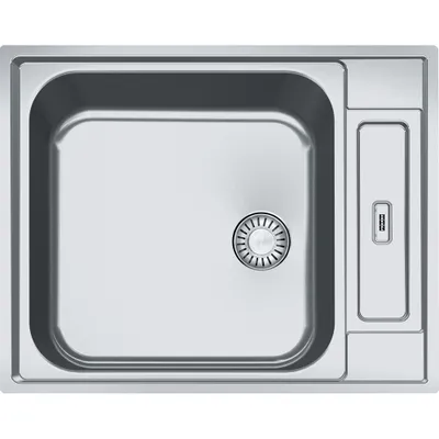Produktbild von AGX 210 625x510mm, Reversibel, rostfreier Edelstahl gebürstet, Integralablauf 3 1/2", mit Druckknopfventil, mit verdecktem Überlauf und 2 Batterielöcher