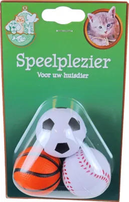 Produktbild von Katzenspielzeug Blisterpackung a 3 Sportschwammball Spielspaß-Katze Gebr. de Boon