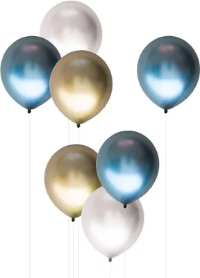 Produktbild von Oblique Unique Luftballon Set 7 Stk. Geburtstag Party Hochzeit JGA Ballons Metallic bunt