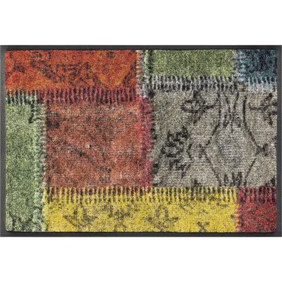 Produktbild von Kleen-Tex wash+dry Fußmatte 40 x 60 cm bunt "Vintage Patches" 088714