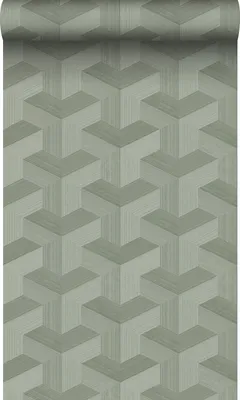 Produktbild von Origin Wallcoverings Tapete 3D-Muster Graugrün 50 x 900 cm