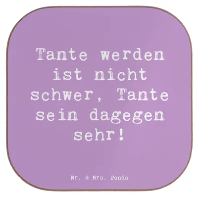 Produktbild von Mr. & Mrs. Panda Untersetzer Tasse Spruch Tolle Tante - Lavendeltraum - Geschenk, Coaster, humorvolle Sprüche, Glas, gläseruntersetzer, Neffe, Geschenke für Tanten