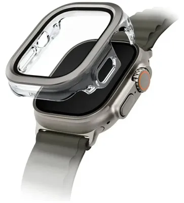 Obrázok produktu pre Obal Uniq Voute s tvrdeným sklom pre Apple Watch Ultra 49 mm - strieborný