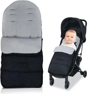 Produktbild von Unyqoos® Universeller wasser- und winddichter Winter-Fußsack für Kinderwagen & Buggy, Oxford-Stoff, weiches Polarfleece, für 0–36 Monate, 3- & 5-Punkt-Gurt