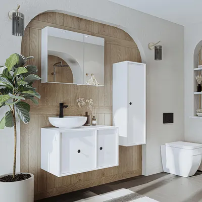 Image de Ensemble de meubles de salle de bains Roomart GUSTO-I-75, 4 pièces, 75 cm de large, blanc