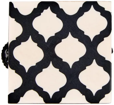Immagine prodotto di Decorazione per la casa, clip decorativa rotonda, intrecciata, realizzata in resina/legno, colore bianco/nero
