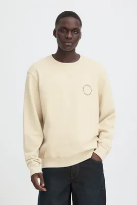 Image de BLEND - Sweatshirt à col rond, bord-côtes, couleur unie. Taille : M (39/40)