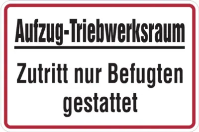 Produktbild von Dreifke® Hinweisschild, Aufzug-Triebwerksraum, 200 x 300 mm, Alu geprägt 1 Stk.
