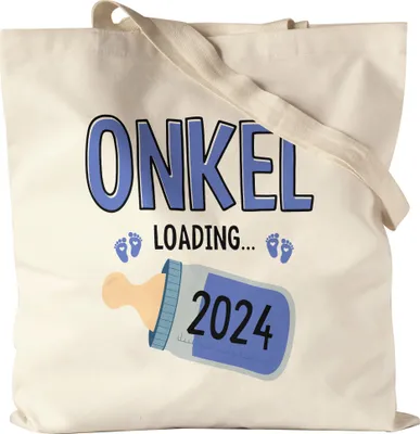 Produktbild von Onkel Loading 2024 Jutebeutel Geschenk Werdende Onkel Babynews mit Ladebalken Schwangerschaft Geschenkidee