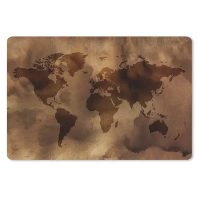 Produktbild von MuchoWow® Schreibtischunterlage Weltkarte - Braun - Muster 60x40 cm - XXL Mauspad - Großes Mauspad