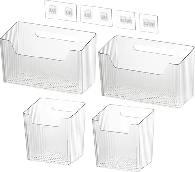 Produktbild von Wandmontage Aufbewahrungsbox 4 Stuk, für Küchenür, selbstklebend
