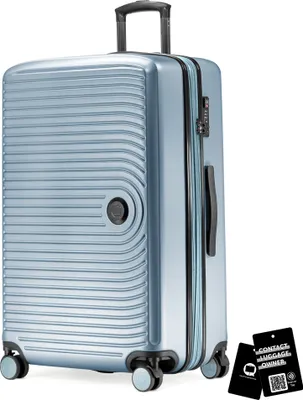 Produktbild von Hauptstadtkoffer - Großer Koffer + digitaler Kofferanhänger, Reisekoffer XL Erweiterung, Hardcase Rollkoffer 4 Rollen Aufgabegepäck 130L TSA-Schloss,Pool blau