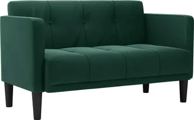 Obrázok produktu pre vidaXL Dvojmiestna pohovka tmavozelená 111 cm zamat