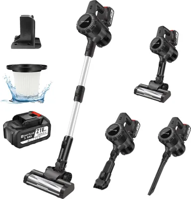 Obrázek produktu pro 6 IN 1 Akumulátorový vysavač, výkonné sání, HEPA filtrační systém, 2x baterie