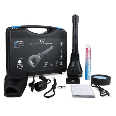 Produktbild von T67 LED Taschenlampe - Ultrahelle 6700 Lumen, 1400m Reichweite, USB-C Schnellladung, IP68 Wasserdicht, Robustes Design, Perfekt für Outdoor-Abenteuer