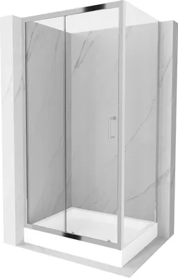 Obrázek produktu pro Mexen Apia rozsouvací sprchový kout 120 x 90 cm, Průhledné, Chromovaná + sprchová vanička Rio - 840-120-090-01-00-4510