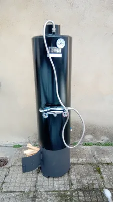 Produktbild von Solardusche Gartendusche Kraftstoff Wasser Heizung Holz Brenn Boiler 80l 2 in 1