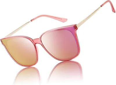 Image de DUCO Lunettes de soleil polarisées pour femmes Cadre métallique vintage Protection UV400 Lunettes surdimensionnées