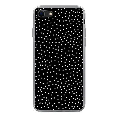 Produktbild von MuchoWow® Handyhülle Schutzhülle Hülle für iPhone 8 Polka dots - Schwarz - Weiß Silikon Softcase Handy Hülle - Schutzhaube