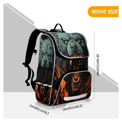 Produktbild von Wütender Bär Rucksack für Schüler, große Büchertasche für Jungen und Mädchen